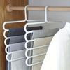 5pcs Multifunctional 5-Layer Pants Hangers - Durable Plastic Multi-Layer Closet Storage Rack for Clothes, Shirts, Etc