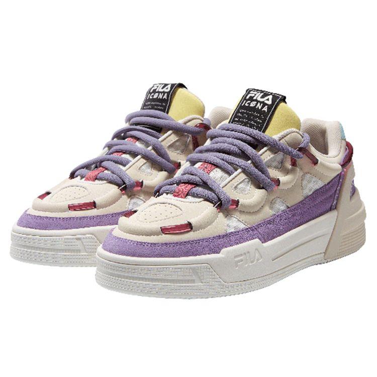 Fila Salto Low Top Retro Basketball Shoes Women Sneakers White Light-Purple F12W141225FSV