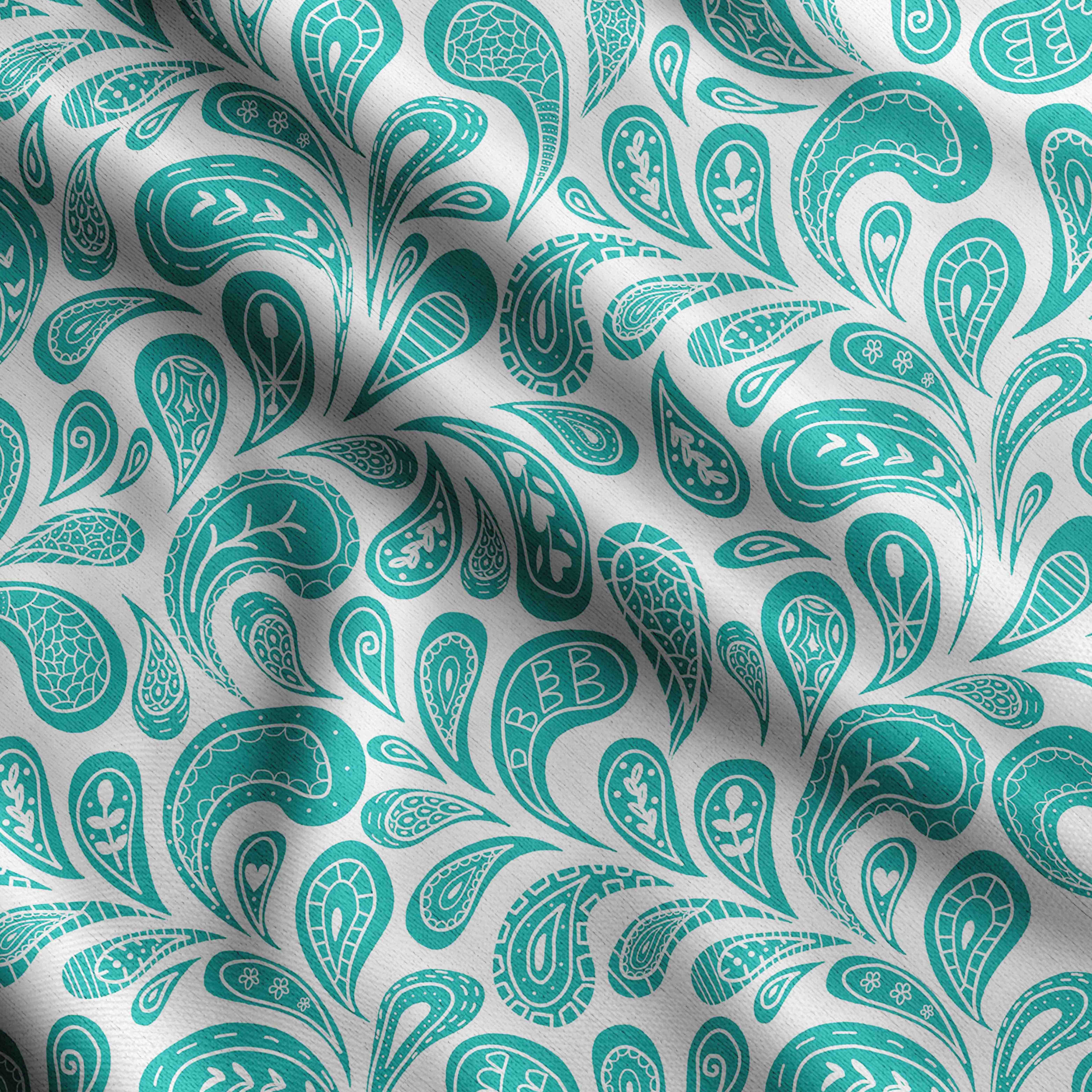 

Азіатський пейслі Soimoi, бавовняний кембрік, стьобальна тканина, продана The Yard шириною 42 дюйми, бавовняна тканина середньої щільності, 42 Inch Wide - Cotton Cambric бірюзовий колір синій