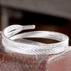 Women's Vintage Silver Plated Feather Cuff Bracelet Adjustable Opening Bangle Jewelry
