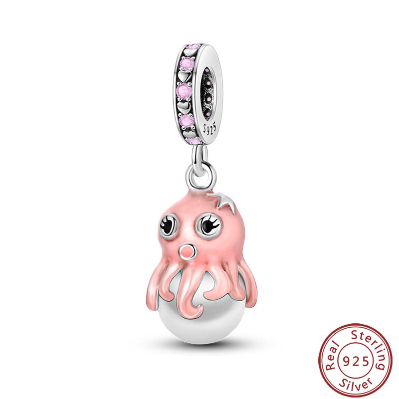 Luminous Ocean Series Copper Dolphin Turtle Octopus Charms Beads 3Mm Diy Fine Jewelry Gifts Making