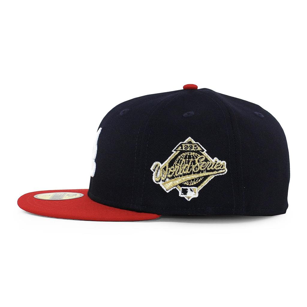 New Era 59FIFTY Atlanta Braves MLB 1995 World Series Game Fitted Size World Series Side Patch Cap, Navy, 8, 5950, [Used]