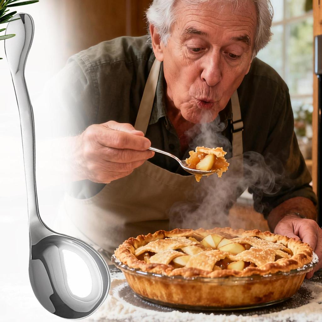 Adaptive Spoon Stainless Steel Self-Feeding Utensils Metal Auxiliary Spoon for Disabled People Elderly Seniors Patients