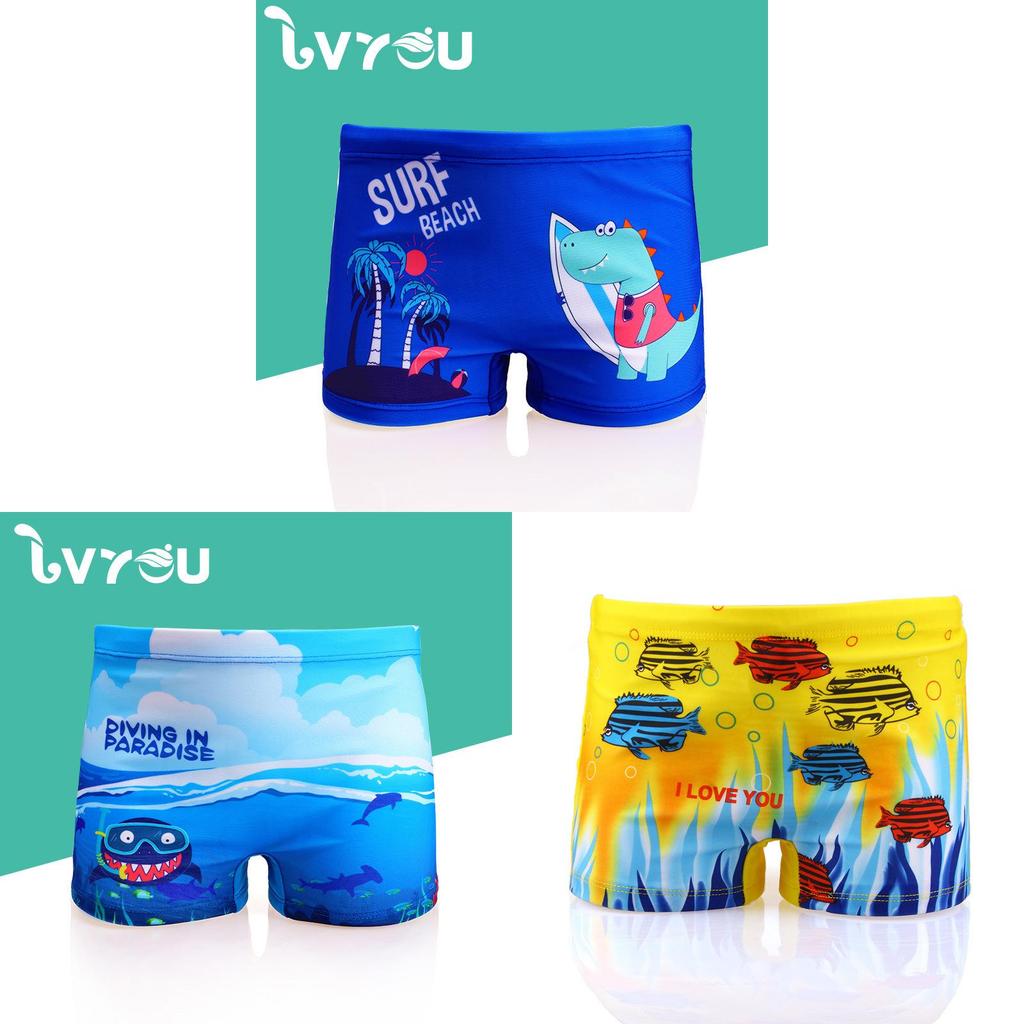 Baby Boys Cartoon Swim Shorts With Polyester Fabric For Water Play And Pool Fun