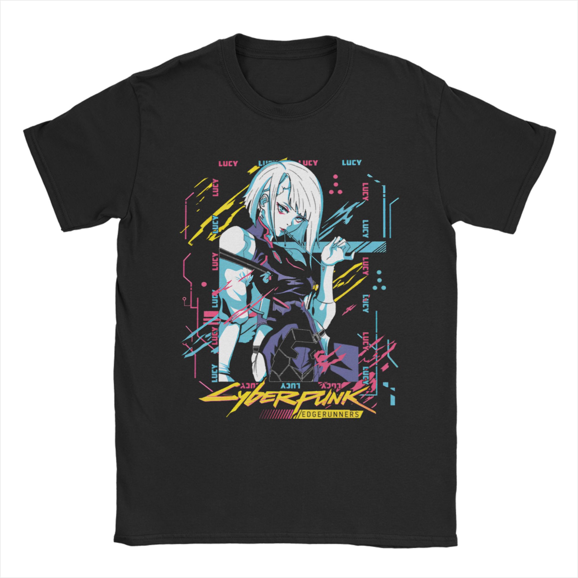 

Rebecca Anime Cyber Edgerunner TShirt Men Cotton Clothing Kawaii Cartoon Round Neck Short Sleeve5 Graphic T Shirts Men Clothing S
