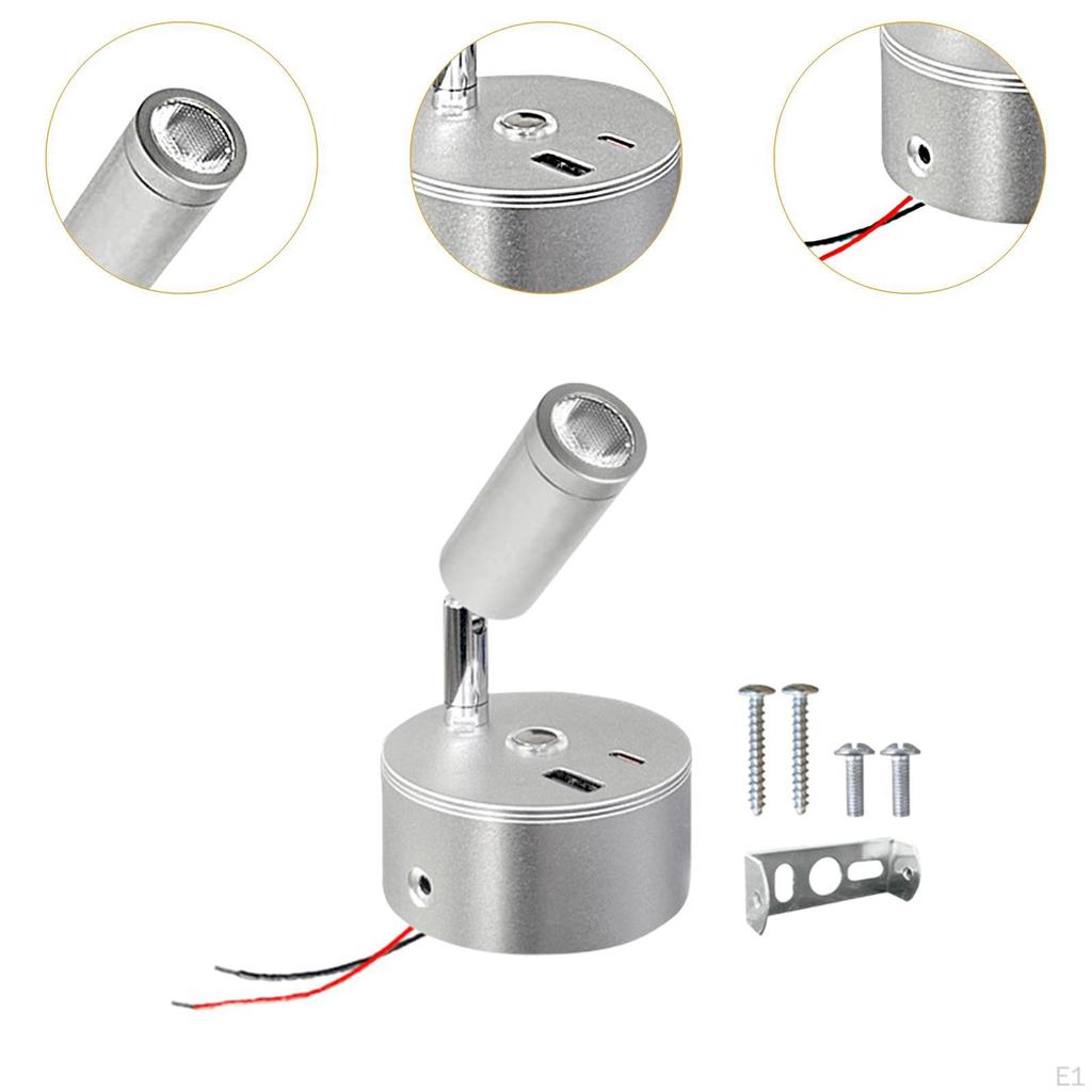 RV Interior Light 12V 24V Colors Adjustable Bedside with USB Port Lighting for Cargo