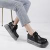Johnature Genuine Leather Women's Flat Platform Shoes Versatile Vintage Round Toe Thick Soled Shoes