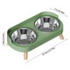 Stainless Steel Anti-Slip Cervical Protect Dual Bowl Pet Food Feeder for Cats and Dogs with Elevated Design