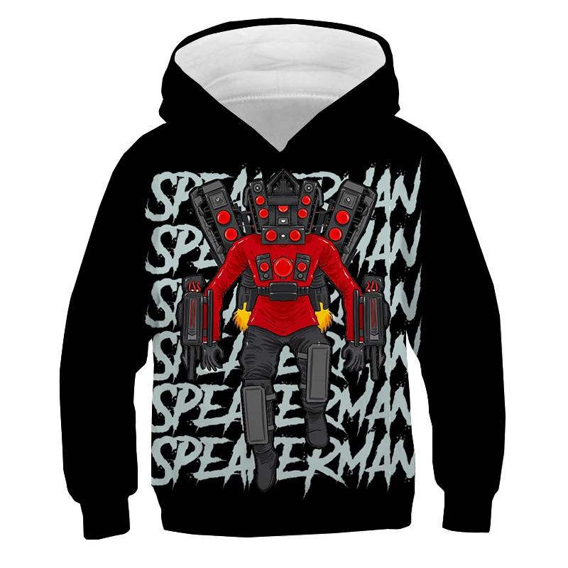 Bluza z nadrukiem Skibidi Toilet dla dzieci Jesień Zima Ubrania Dziecięca Bluza Titan Speakerman Bluzy dla chłopców Dziewczęcy Sweter z kapturem Cartoon