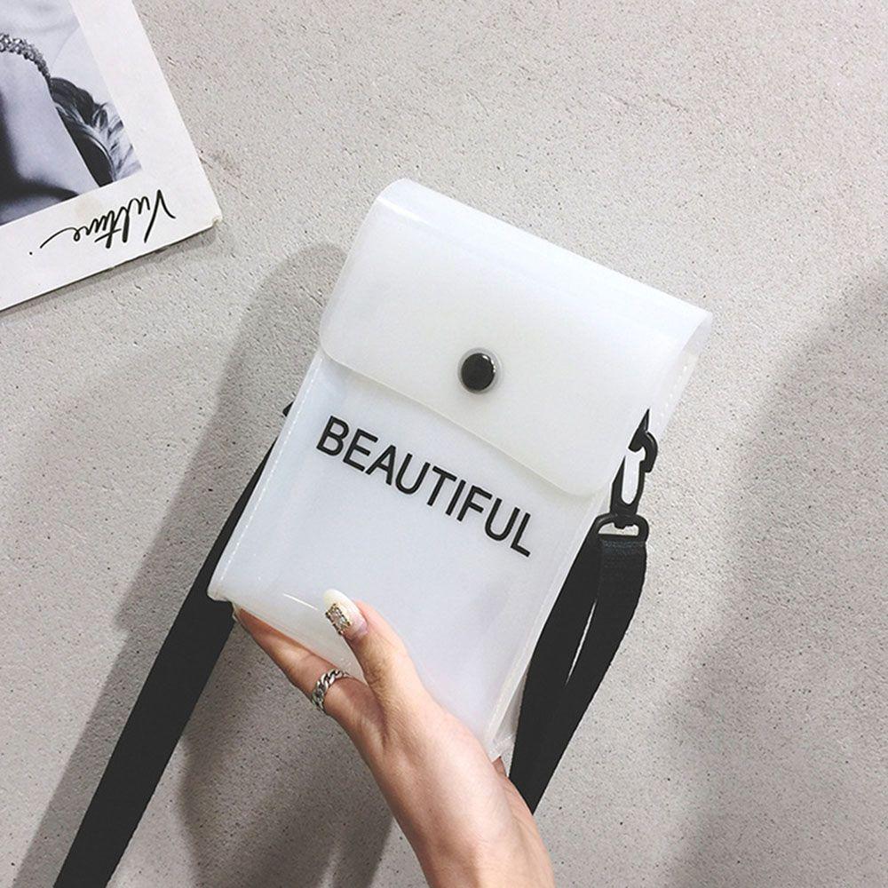 Flap Bag Ladies Summer Phone Pocket Single Shoulder Bag Transparent Messenger Bag Crossbody Bag