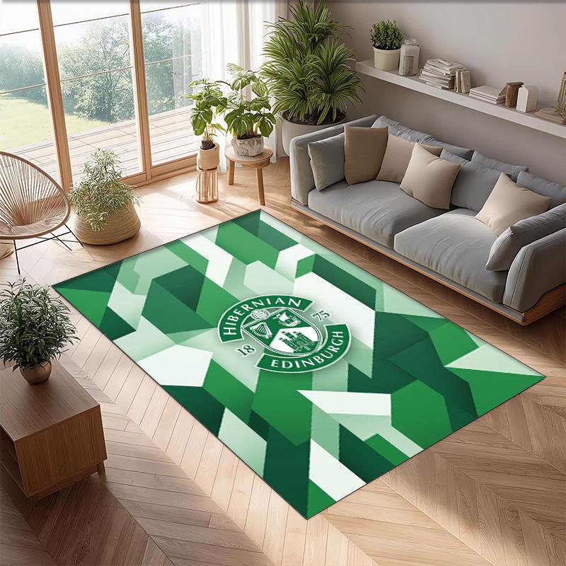 Tappeto Morbido per Pavimento Antiscivolo Hibernian FC Calcio Calcio Modello Tappeto per Interni Tappetino Decorazione Sportiva per Camera da Letto