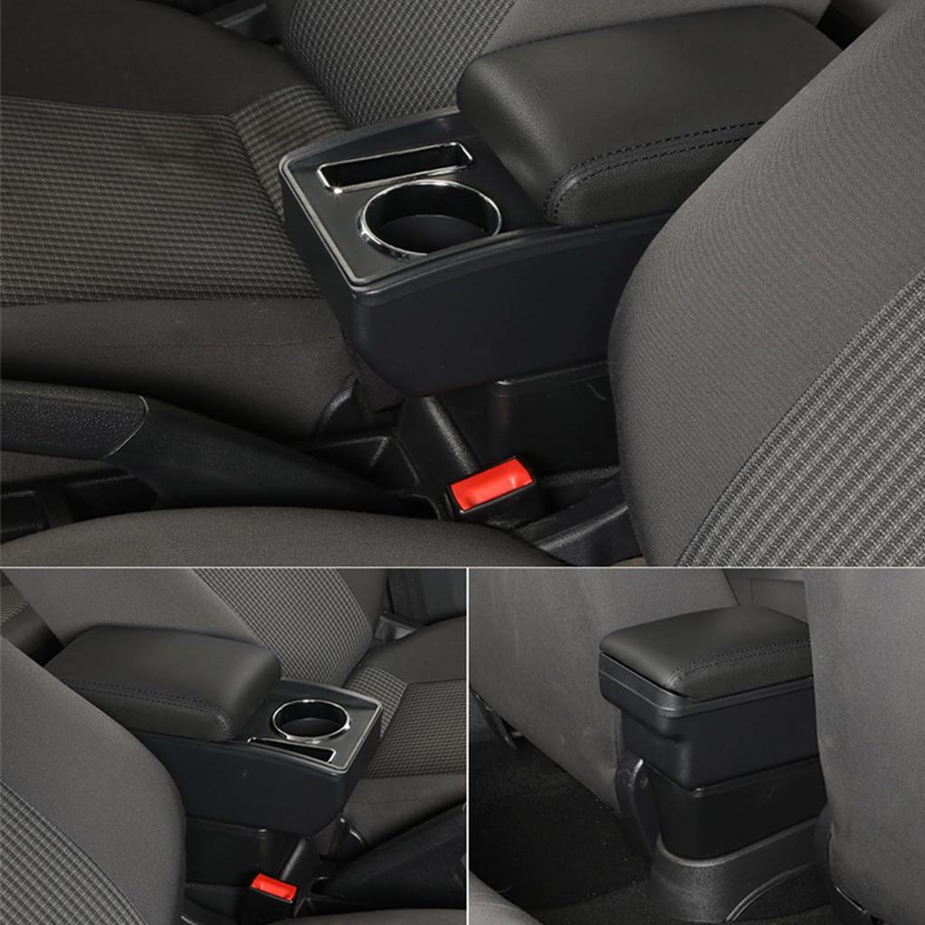 AKMSX Jimny Nomad JC74 Car Large Capacity Car Storage Center Console Ideal for Easy Black Stitching 5-Door Armrest, Box, Box, Dual-Layer Design,