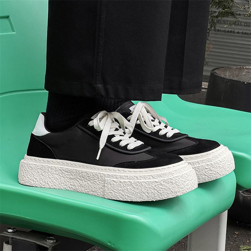 Fashion Luxury Brand Men Genuine Leather Outdoor Walking Shoes Casual All-match Outdoor Antiskid Skateboard Footwear Flat Designer Shoe