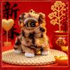 Handmade Lion Dance Plush Toy Cute Chinese New Year Decoration Lion Dance Ornament  Car Decoration