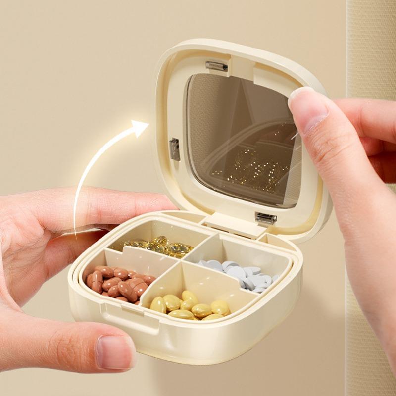 Outdoor Travel Pill Storage Boxes 4/6/21Grids Portable Medicinal Tablet Sealed Bins Small Plastic Pill Sorting Organize Casket