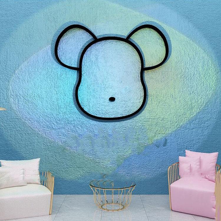Bear Wall Decorations Restaurant Background Wall Stickers Acrylic Sticker Self-adhesive DIY Wallpaper 3D Wall Decal