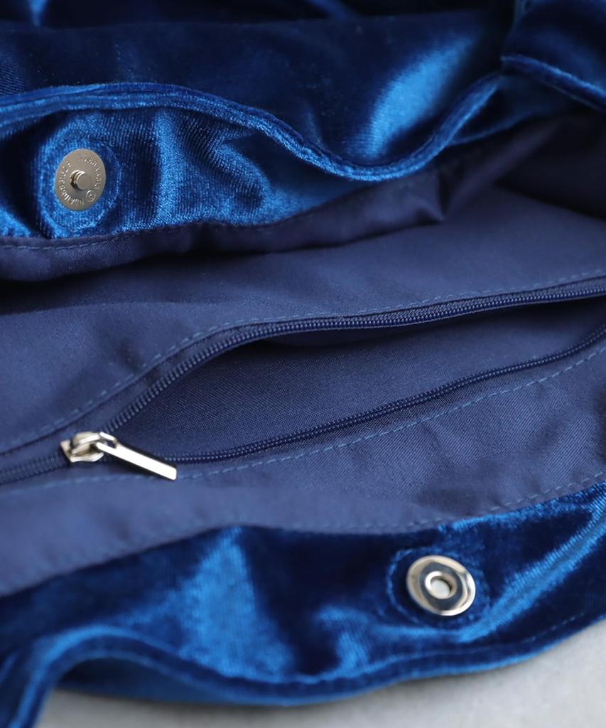 Antiqua Frill Design Velvet Bag, Women's, PB-00072 05, Black