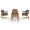 5 Piece Garden Lounge Set with Cushions Solid Acacia Wood