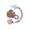 DIY Baby Personalized Name Leaf Pacifier Clips Holder Chain Teething Toys Gifts Wooden Ring Anti-drop Chains Babies