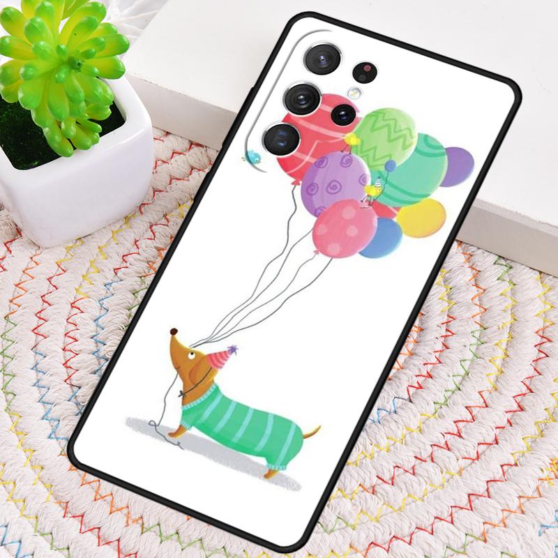 Cartoon Dachshund Sausage Dog Phone Case for Samsung Galaxy note 10 pro S26 Ultra S23 S24 FE S25 S21 S22 PLUS shockproof Cove