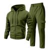 Men's Hoodie and Cargo Jogger Pants 2-Piece Set Casual Sportswear Suit for Outdoor Activities