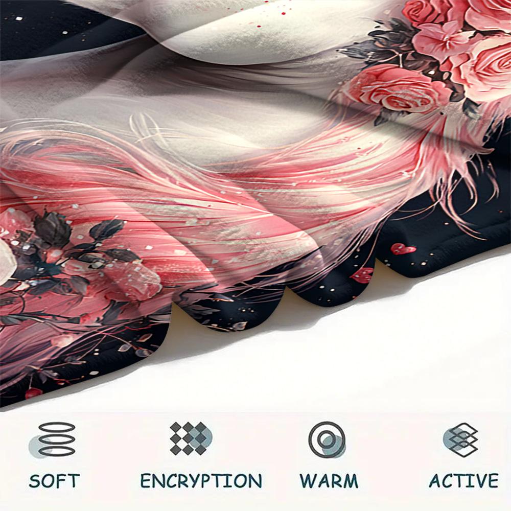 Unicorn Print Flannel Blanket, High Quality Comfortable for All Seasons, Home Decor, Warmth and Comfort, Perfect for Christmas Gifts