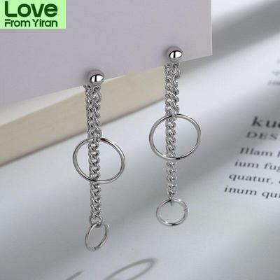 925 Sterling Silver Round Circle Long Chain Tassel Earrings For Women Party Geometric Jewelry Gift New S -E1303
