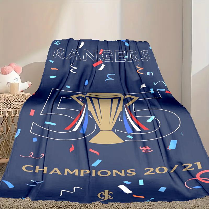 1pc Cozy Print Blanket, Rangers FC Blanket Appropriate for Home Picnic and Travel Adventures