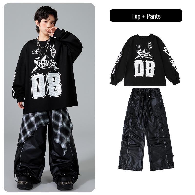 Modne ubrania Hip Hop dla dzieci - Chłopców i Dziewcząt - Fajny Streetwear na występ Sylwestrowy