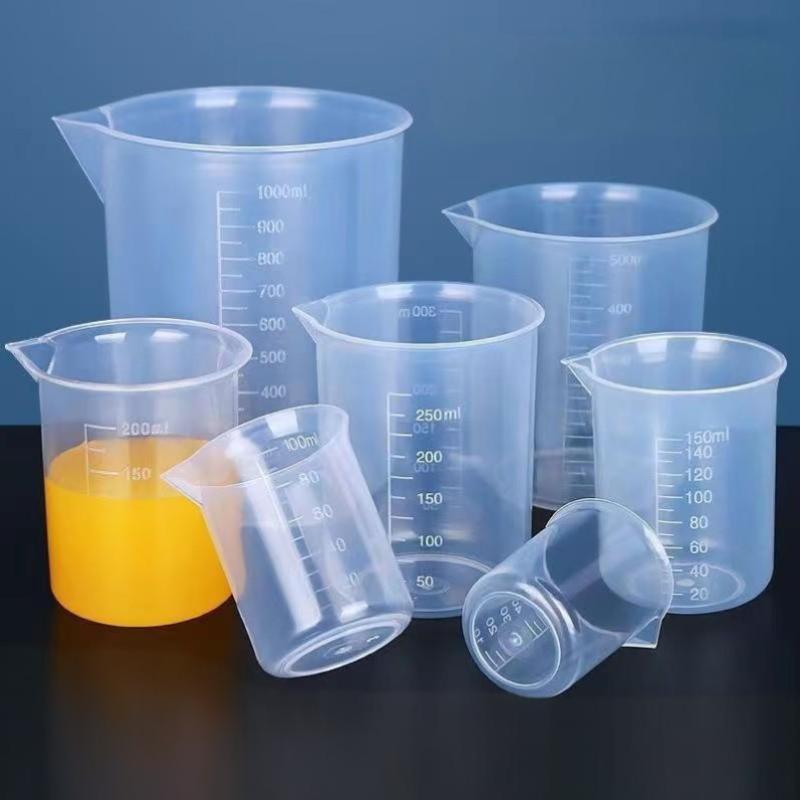 100ml/150ml maišymo puodeliai Plastikinis skysčio indas Epoksidinės dervos matavimo stiklinė Cheminės laboratorijos puodeliai Matavimo puodelis Virtuvės kepimas