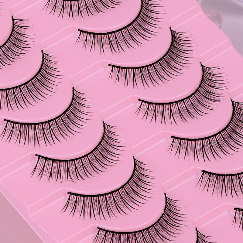 

10 пар акриловых накладных ресниц с жестким основанием, 3D, натуральные - густое синтетическое волокно Standard