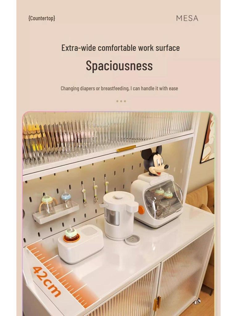 Large Capacity Floor-Standing Baby Formula Feeding Storage Cabinet and Shelf