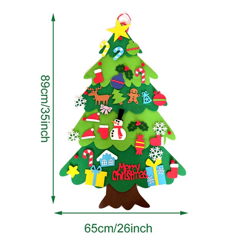 Christmas Felt Advent Calendar Wall Hanging Santa Advent Calendar with Pockets 24 Days Kids Toys For Children Christmas Gift