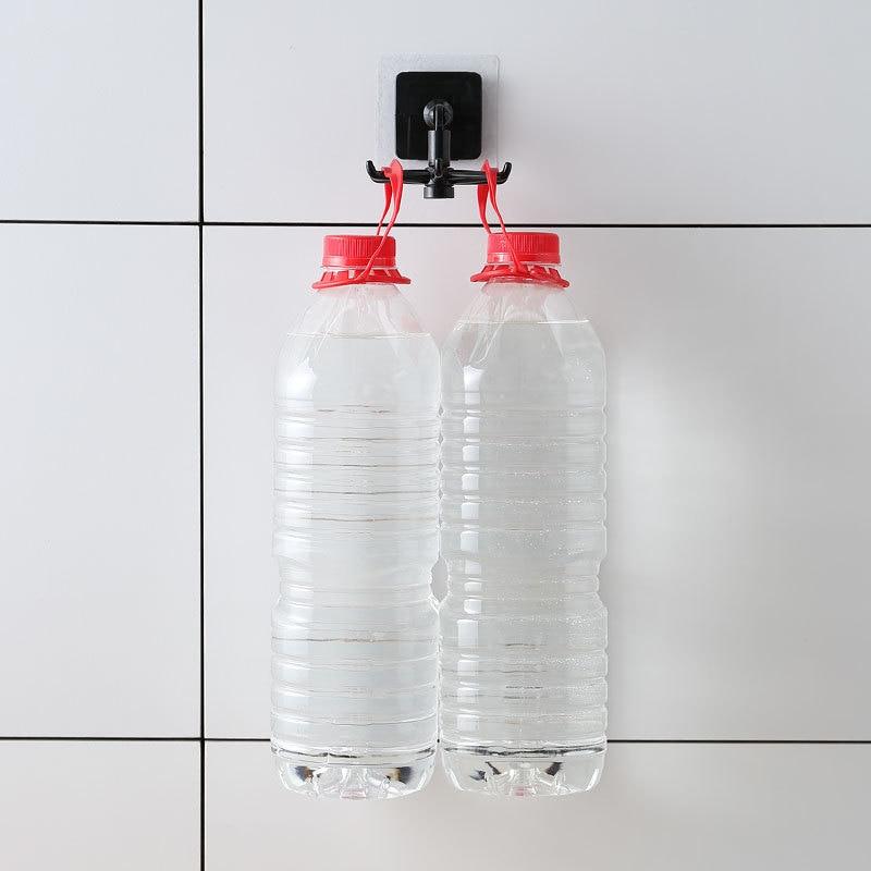 No-hole Swivel Hooks Household Kitchen Six Claws 360 Degrees Paste Multifunction Display Rack Non-marking Spoon Holder