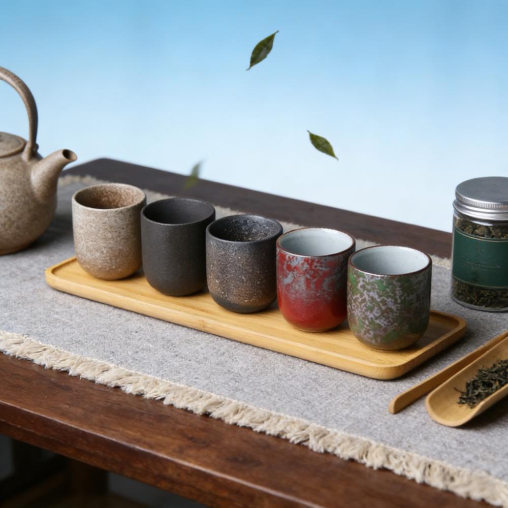 New Vintage Japanese Ceramic Cup 120-150ml For Gongfu Tea Sake Coffee Healthy Living Friend Gift Tableware Stoneware Porcelain