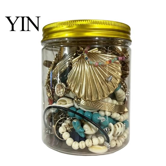 Random Jewelry Selection Mystery Jar for Women, Mixed Set with Necklace Vintage Assortment Earrings Ring Bracelet Brooch, Coastal Gift Family Friends
