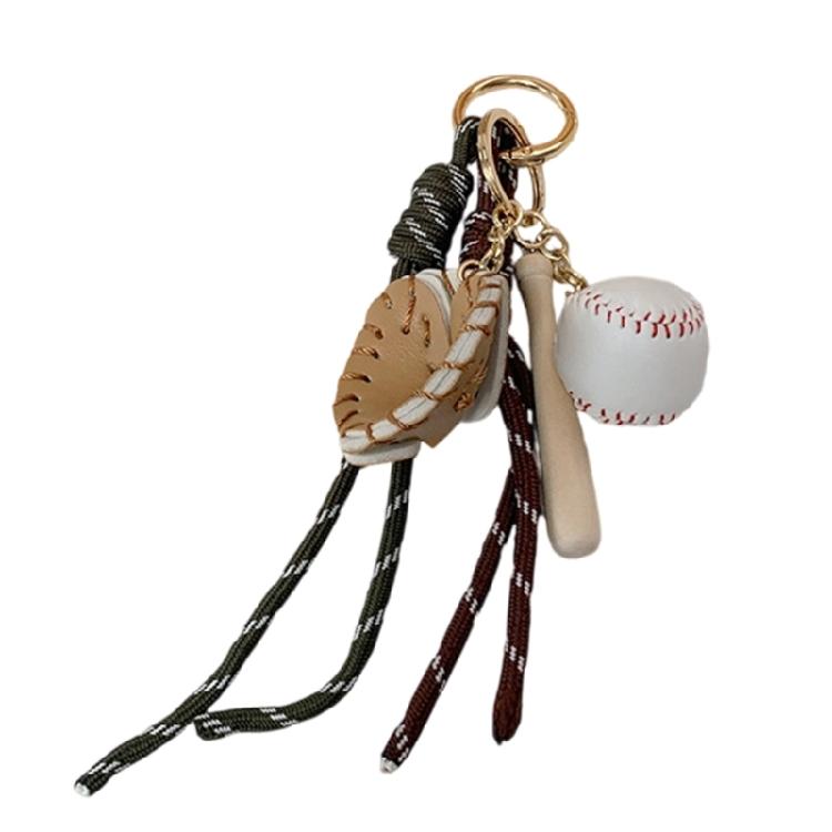 Metal Baseball Bag Accessory Creative Keychain Handmade Design Contemporary Style Embellishment For Trendsetters золотой