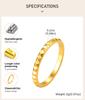 Stackable Wave Ring Thin Band, Golden Color Stainless Steel Waterproof Daily Wear Anti Tarnish Party Jewelry for Women