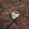 Aqua Chalcedony Stone Sterling Silver Wife Gift Artisan Eternity Ring Jewelry RR-46-8