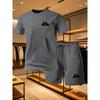 2026 Summer Men's Quick Drying Casual Short Sleeved T-shirt and Shorts Set, Urban Street Fashion Running Sports Two-piece Set