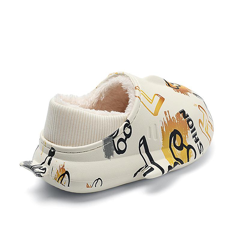 Zimní dětská nadměrná velikost Módní teplé bavlněné boty s tlustou podrážkou Pantofle pro domácí vnitřní a venkovní bavlněné pantofle 24-35