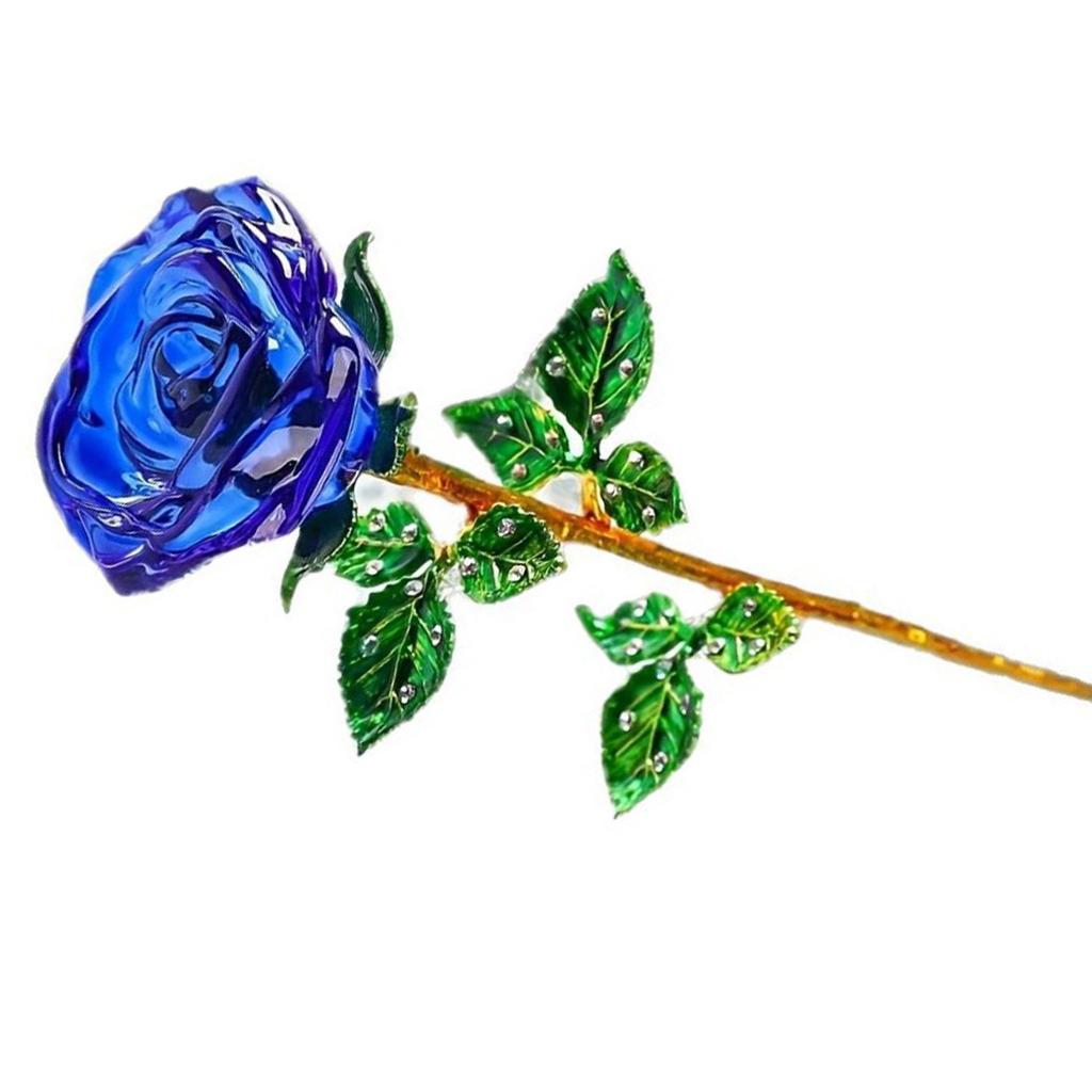 Unique Crystal Colored Glass Rose For Romance Gift And Table Centerpieces Decoration Stylish Birthday Gift