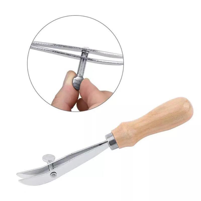 Leather Edging Creaser Tool with Wood Handle Leather Craft Scriber Marking Tool Adjustable Leather Creaser Working Tool