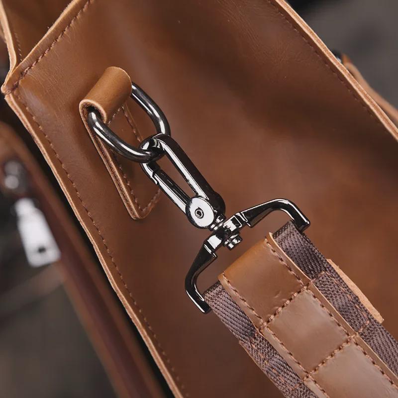 Men's Crazy Horse Leather Retro Shoulder Bag – Multifunctional Messenger and Tote with Large Capacity