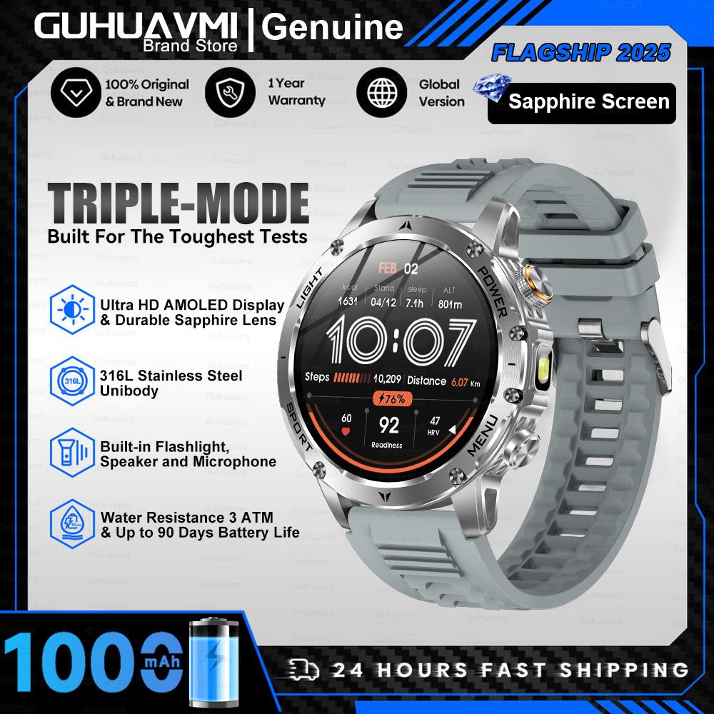 

New Military Grade Smart Watch 1000Mah Battery Voice Call GPS Track 5ATM Waterproof Tactics Sport Fitness Smartwatch Men New Sports Watch серебряный