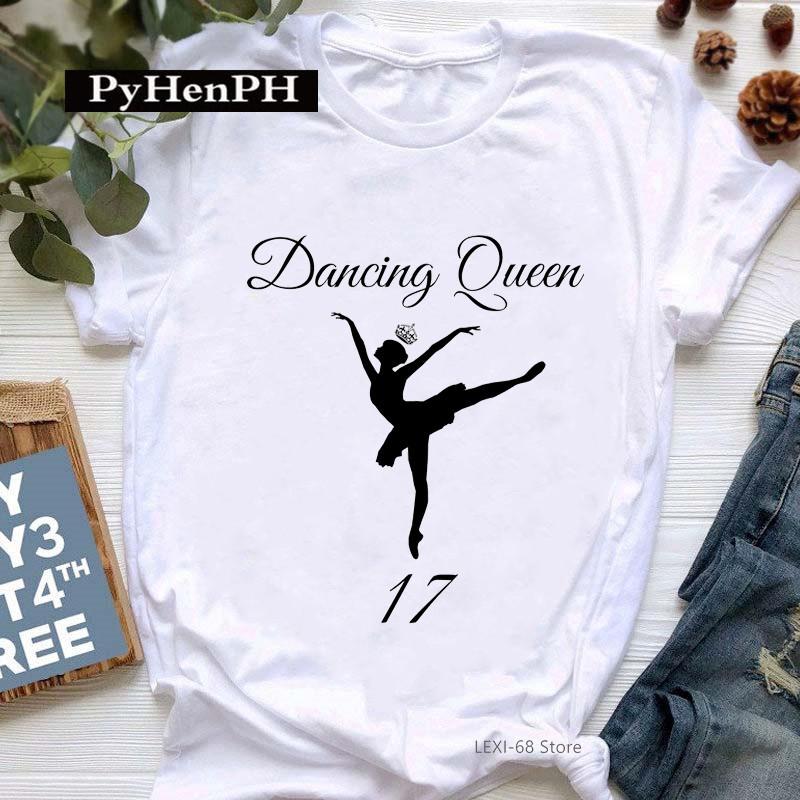 Gymnast Dansare T-shirt Mode Gymnast Konstnärlig Gymnastik Tryckt T-shirt för Kvinnor Föräldra-barn Kläder Oversized T-shirt