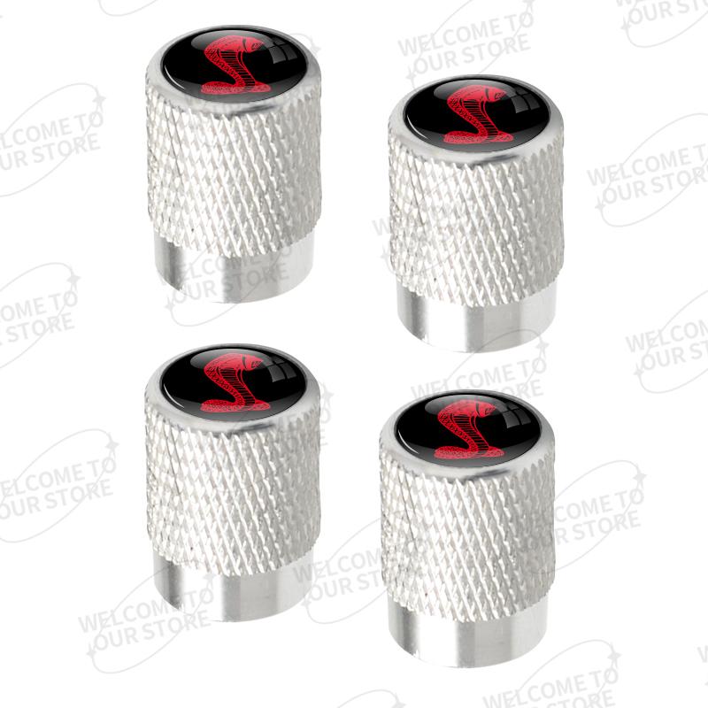 Aluminum For Ford Focus ST Line Mondeo Kuga GT350 GT500 Shelby Logo 4pcs Car Decor Wheel Tire Valve Caps Stem Cover Accessories