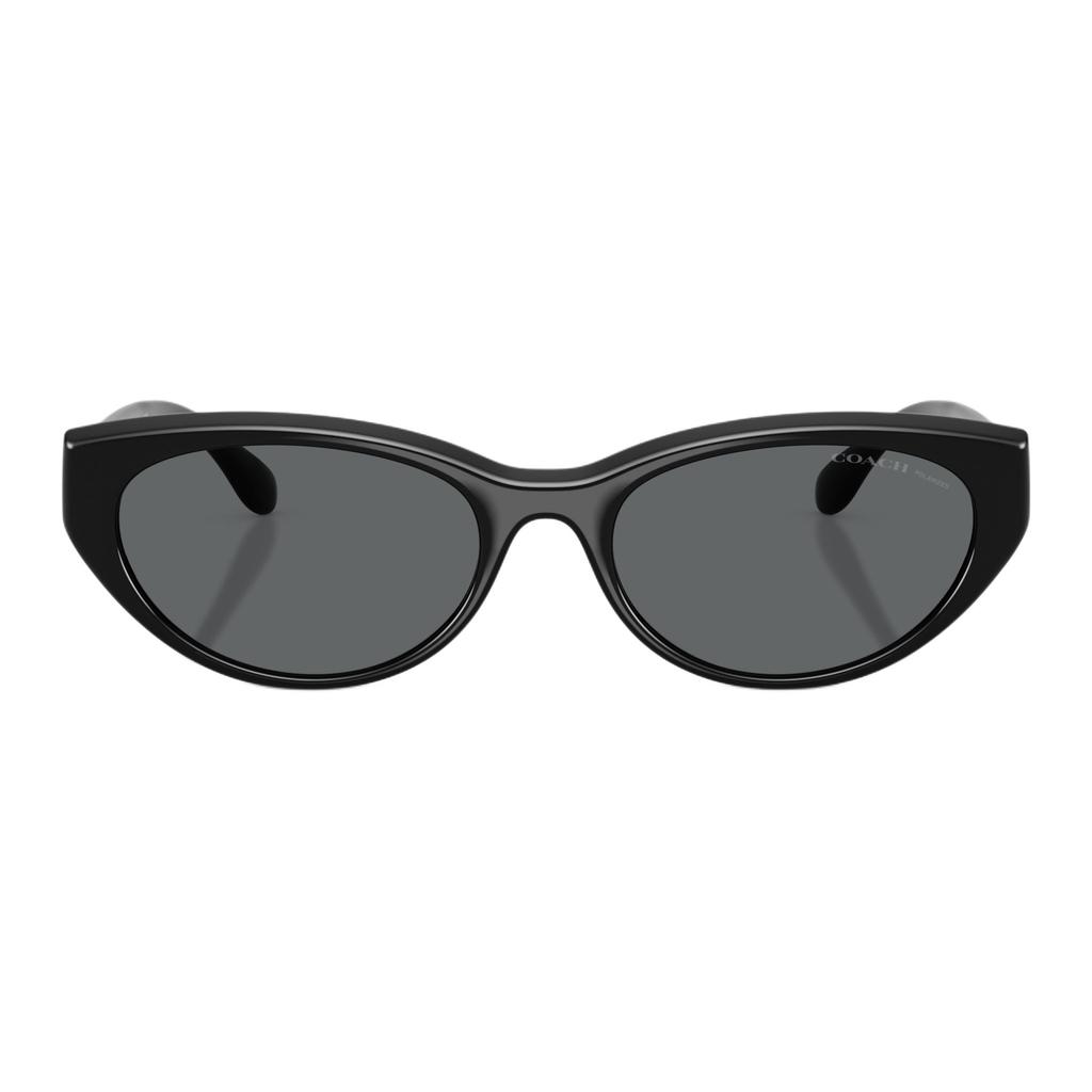 Coach 8456D Cat Eye Sunglasses With Logo Unisex Sunglasses Black Polarized 0HC8456D-500281