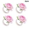 2/4/6pcs Flower Napkin Rings Red Rose Towel Buckle for Wedding Party Valentines Day Home Table Decoration Birthday Napkin Holder