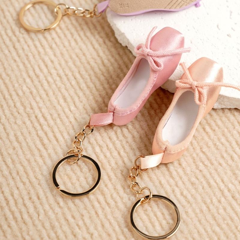 Adorable Tiny Ballet Shoes Accessory Elegant Dance Shoe Keyring Lovely Bag Charm Perfect As A Thoughtful Present